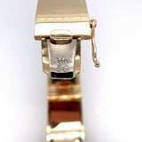 14k Yellow Gold Wide Heavy Gold Bangle Bracelet with Jade (#J5426)