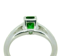 18k White Gold 1.09ct Genuine Natural Tsavorite Garnet and Diamond Ring (#J4587)