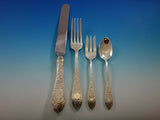 Colonial B Engraved by Whiting Sterling Silver Flatware Set 74 pcs Banquet Size