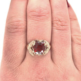14k Yellow Gold 3.71ct Vibrant Spessartine Genuine Natural Garnet Ring (#J6146)