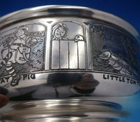 William Kerr Sterling Silver Child's Set 2pc Acid Etched w/ Nursery Rhymes #5248