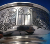 William Kerr Sterling Silver Child's Set 2pc Acid Etched w/ Nursery Rhymes #5248