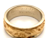 14k White Gold Band with Yellow Gold Floral Accent Wedding Jewelry (#J5874)