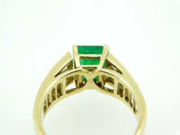 14K Gold 1 1/4ct Genuine Natural Emerald Ring with 3/4ct Diamonds (#J2646)