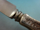 Lap Over Edge Acid Etched by Tiffany Sterling Silver Dinner Knife w/ Grouse