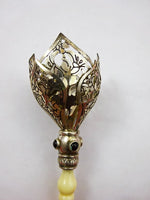 Silverplate Garnets Eight Petal Tussie Mussie Posey Posy Holder (#J1215)