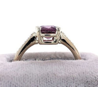 14k White Gold 1.95ct Purple Genuine Natural Spinel and Diamond Ring (#J5612)