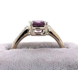 14k White Gold 1.95ct Purple Genuine Natural Spinel and Diamond Ring (#J5612)