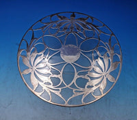 Glass Trivet Plate with Sterling Silver Overlay 9 7/8" in Diameter (#6815-2)