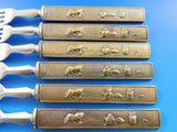 Kozuka by Unknown Silverplate & Bronze Tea Knife / Tea Fork 24pc Multi-Design