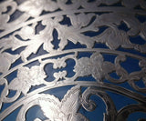 Glass Trivet Plate with Sterling Silver Overlay 10" (#5496)