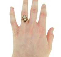 14k Yellow Gold Genuine Natural Ruby and Diamond Cocktail Ring (#J527)