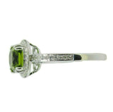 14k Gold 1.86ct Fine Genuine Natural Peridot and Diamond Halo Ring (#J4581)