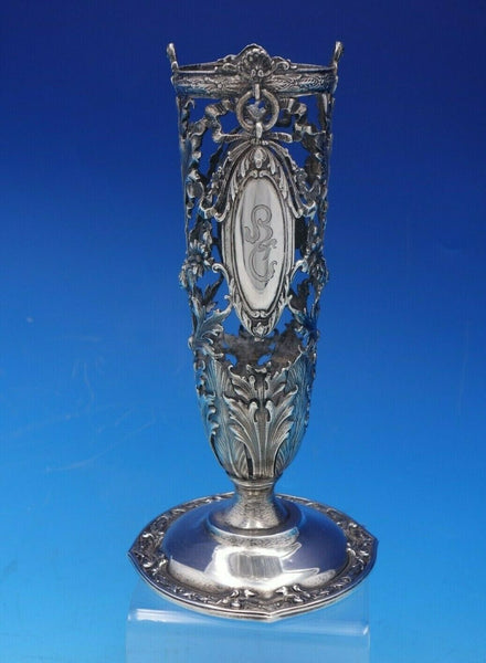 Redlich and Co Sterling Silver Vase Holder 9" Tall Monogrammed #5760 (#4725)