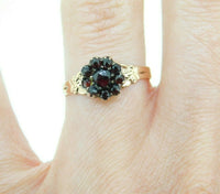 10k Yellow Gold Genuine Natural Bohemian Garnet Ring (#J4791)