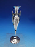 Ivy by Gorham Coin Silver Bud Vase Cast Ivy Handles Hand Engraved 8" (#6725)