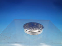 Elgin Mfg Silverplate Compact for Chatelaine Round #270959 Engraved Leaf (#6582)