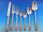 Repousse by Kirk Sterling Silver Flatware Set Service 84 pieces Dinner Early