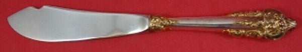 Grande Baroque Gold Accents by Wallace Sterling Silver Master Butter HH 6 3/4"