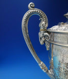 JD and S Silverplate Tea Set 4pc Acanthus Leaves Ram Handles Lion Finial (#5505)