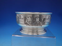 William Kerr Sterling Silver Child's Set 2pc Acid Etched w/ Nursery Rhymes #5248