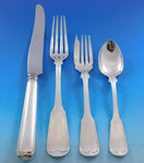 Threaded Antique by Gorham Sterling Silver Flatware Set 6 Service 24 pcs Dinner