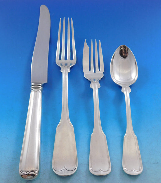 Threaded Antique by Gorham Sterling Silver Flatware Set 6 Service 24 pcs Dinner