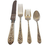 Corsage by Stieff Sterling Silver Flatware Set Service 30 pieces Repousse Floral