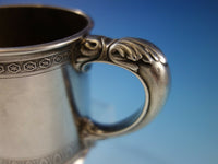 Whiting Sterling Silver Baby Child's Cup Mug with Leaf and Star Border #328