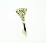 Art Deco 14k Gold Filigree Round Genuine Natural Diamond Ring .10ct (#J832)