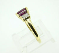 14k Gold Genuine Natural Rhodolite Grape Garnet Ring with Diamonds (#J4386)