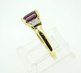 14k Gold Genuine Natural Rhodolite Grape Garnet Ring with Diamonds (#J4386)