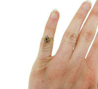 10k Yellow Gold Victorian Genuine Natural Three Moonstone Clover Ring (#J4770)