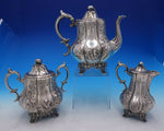 Robert Rait and Charters Cann and Dunn Coin Silver Tea Set 3pc 3-D Finial #3807