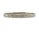 10k White Gold Wedding Band Ring Jewelry with Beaded Design Size 8.5 (#J5906)