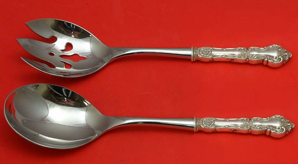 Meadow Rose by Wallace Sterling Silver Salad Serving Set 2pc HHWS  Custom Made