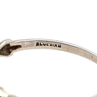 18k White Gold Petite Three Stone Genuine Natural Diamond Ring Band (#J5726)