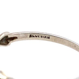 18k White Gold Petite Three Stone Genuine Natural Diamond Ring Band (#J5726)
