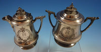 Wood and Hughes Coin Silver Tea Set 5pc Civil War Period w/3-D Elements (#1375)