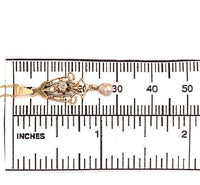 10k Yellow Gold Diamond and Pearl Lavaliere Pendant (#J4819)