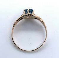 10k Yellow Gold Victorian .49ct Genuine Natural Aquamarine Ring (#J4984)