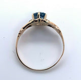 10k Yellow Gold Victorian .49ct Genuine Natural Aquamarine Ring (#J4984)