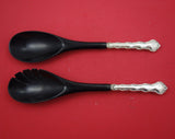Tara by Reed & Barton Sterling Silver Salad Serving Set HH w/ ebony 12"