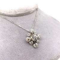 14k and Silver 2.50 Carat TW Antique Genuine Natural Diamond Pendant (#J5925)