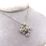 14k and Silver 2.50 Carat TW Antique Genuine Natural Diamond Pendant (#J5925)