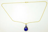 14K Large 7.70ct Genuine Natural Black Opal Pendant with Tanzanite (#J3350)