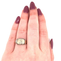 10k Yellow Gold Signet Ring with Initial "J" Jewelry (#J5685)