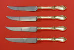 Royal Rose by Wallace Sterling Silver Steak Knife Set 4pc HHWS  Custom 8 1/2"