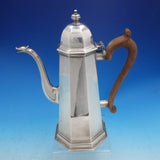 Estate William Walter English Sterling Silver Coffee Pot Wood Handle (#4086)