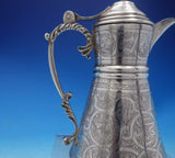 Eyptian .900 Silver Coffee Pot Individual Hand Chased Design 5 3/4" Tall (#3951)